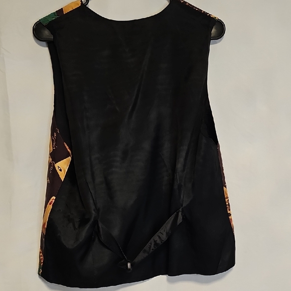 Silk Club Playing Card Pattern Vest Vintage Womens Medium - Picture 4 of 5